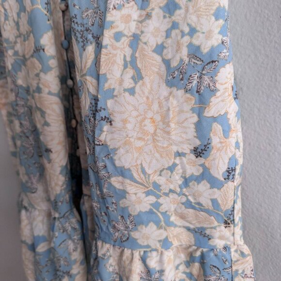 Like NEW Aly Daly blue and cream spring Floral Midi Dress, Large - Picture 7 of 14